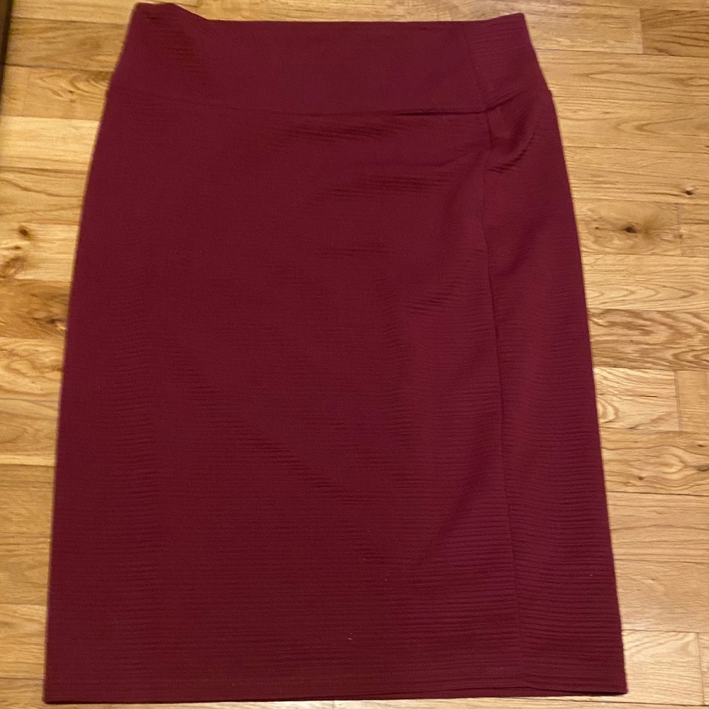 Cranberry colored pencil skirt
